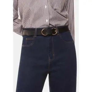 Whistles Dark Denim Stretch Barrel Leg Jean